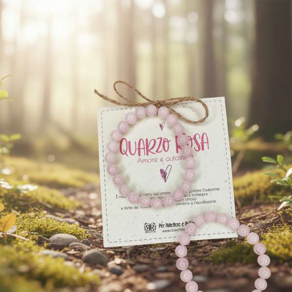 Bracciale con QUARZO ROSA AMORE E AUTOSTIMA